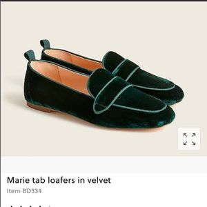 J.Crew Marie Tab Green Velvet Loafers - NWOB